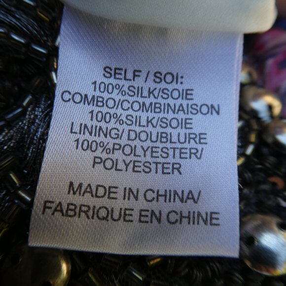 SiLK Haute Hippie Wide Leg Pants Heavy Beaded Waist Side Zip Patchwork Lined 8 - Picture 12 of 13